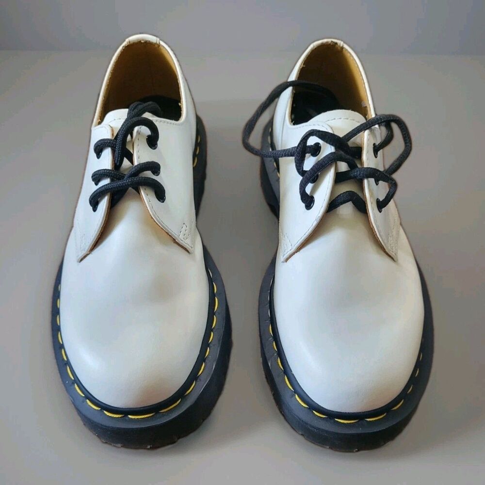 Dr. Martens 1461 Bex White Leather Platform Oxfords - Unisex US W6 / M5